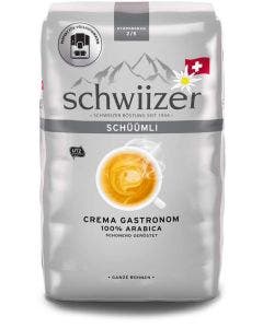 Kaffeebohnen Schwiizer Schüümli Crema Barista Gastronomie silber 1Kg